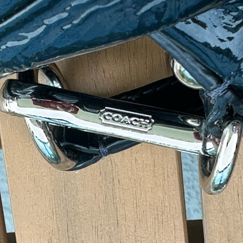 Coach Sophia Bag Medium Blue Patent Leather - Picture 10 of 13